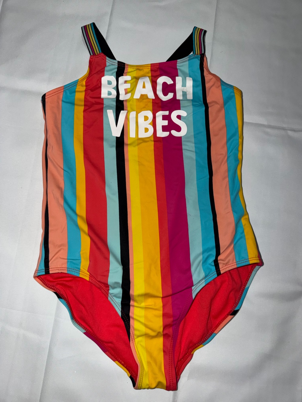 wonder nation Red Striped Swim